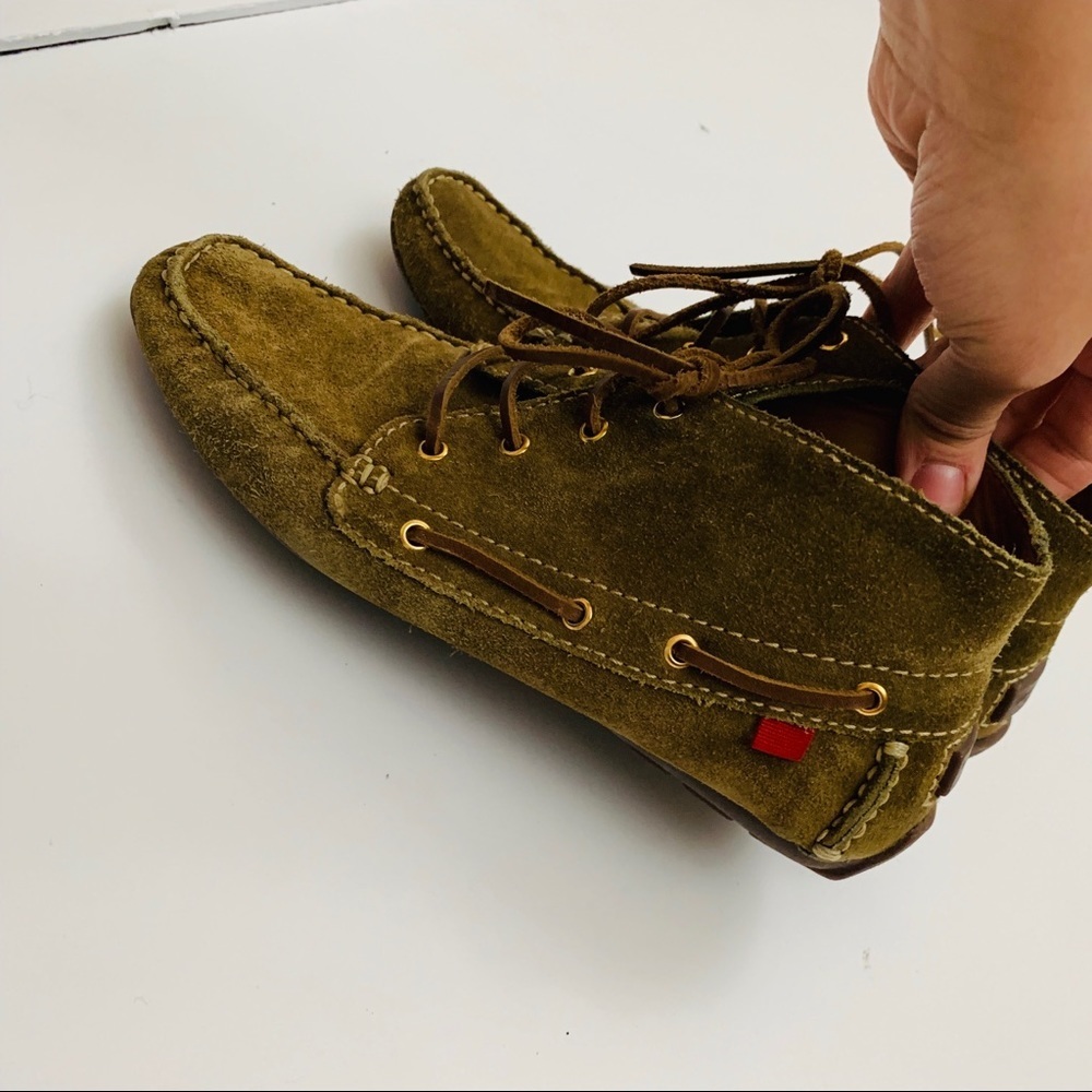 Marc Joseph Suede Style Olive Green Moccasins in - Picture 2 of 6